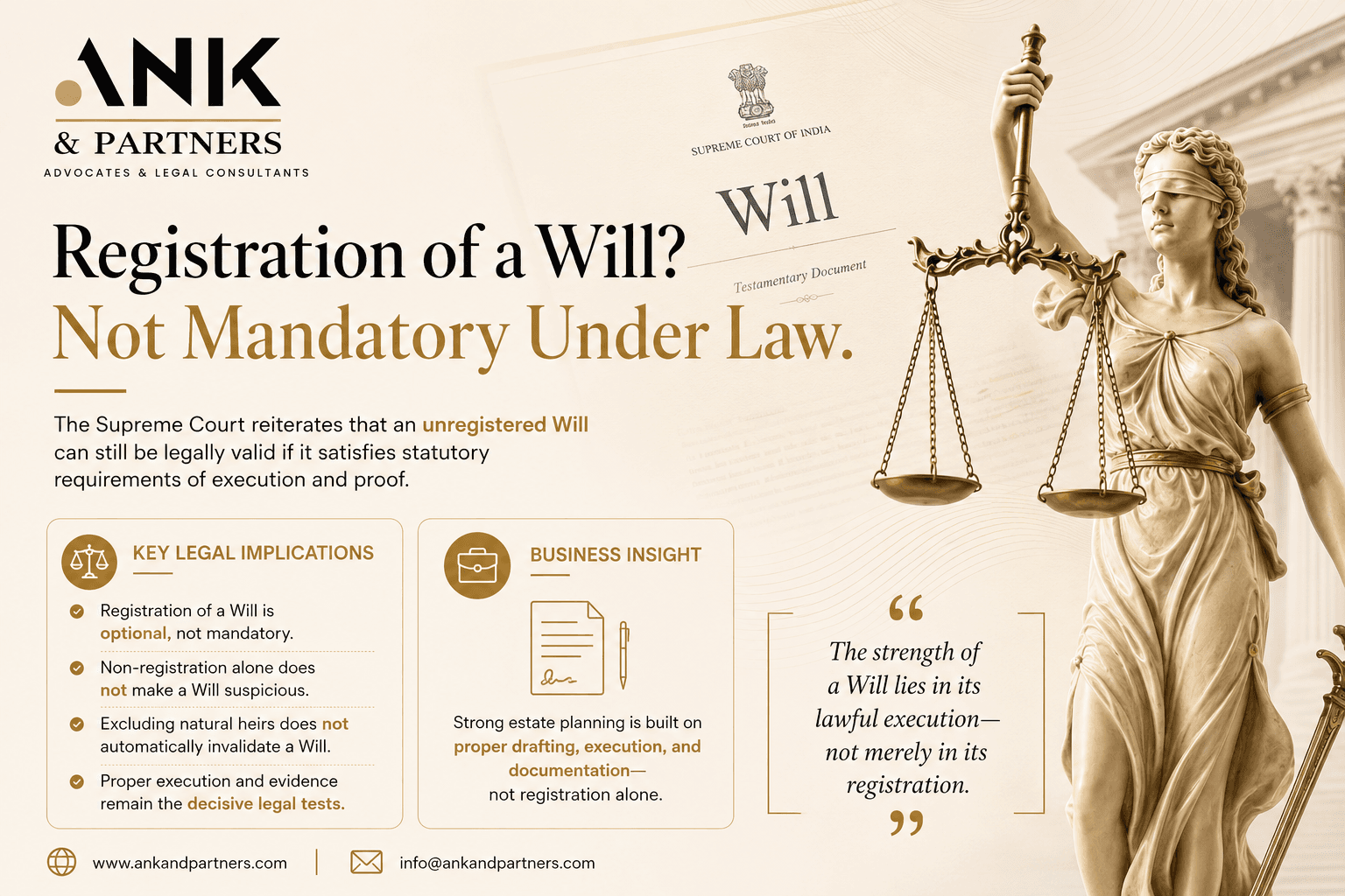 🏛️ Is Registration of a Will Mandatory? The Supreme Court Clarifies.